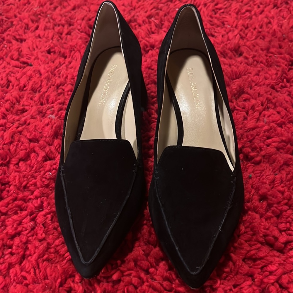 Enzo Angiolini black suede pumps 2in heel. Size 8